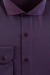 Dark Purple Self Men's Dress Shirt